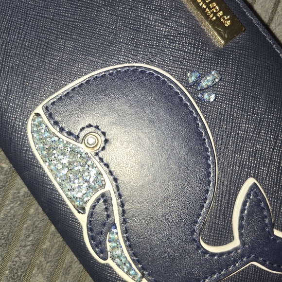 Rare Kate Spade Zip Wallet Whale - Picture 2 of 4